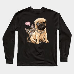 Pug Cat Long Sleeve T-Shirt